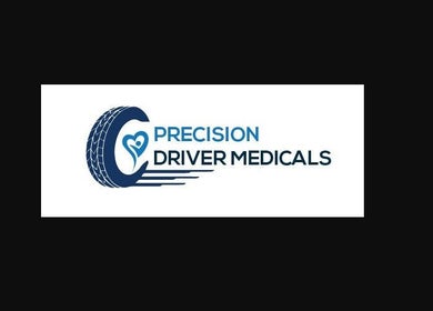 Logo of Precision Driver Medicals LTD located in Wolverhampton, England, GB showing a tire and heart design.