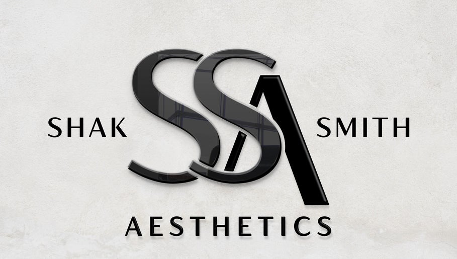 Shak Smith Aesthetics logo in Bridgetown, Saint Michael, BB, with sleek black lettering.