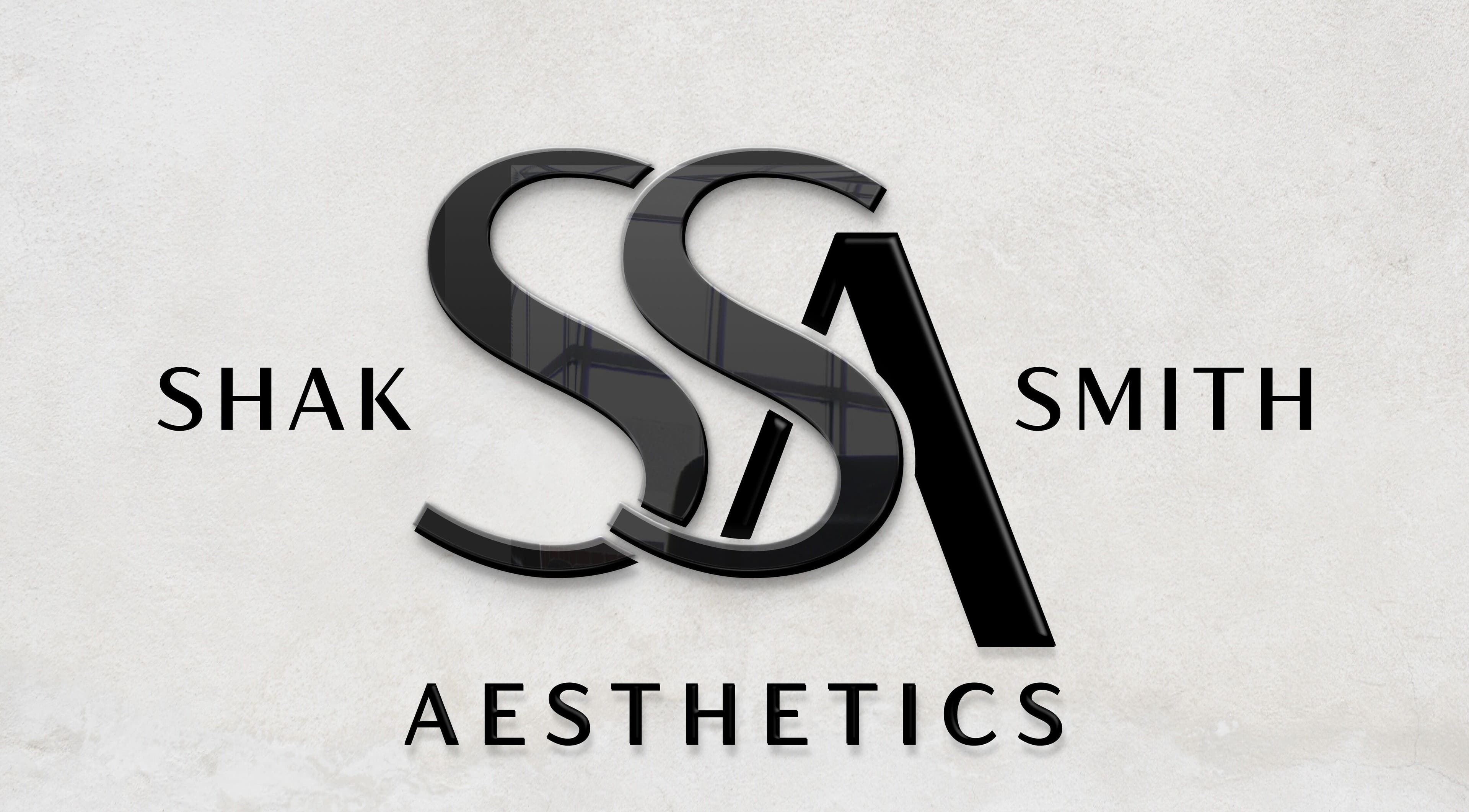 Shak Smith Aesthetics logo in Bridgetown, Saint Michael, BB, with sleek black lettering.
