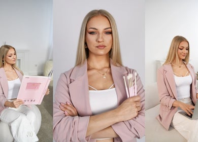 Profesjonalistka w Natalia.Beauty.Lab, Katowice, Województwo Śląskie, PL, z akcesoriami kosmetycznymi.