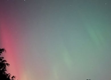 Northern lights over Luna Healing in Newcastle upon Tyne, England, GB.