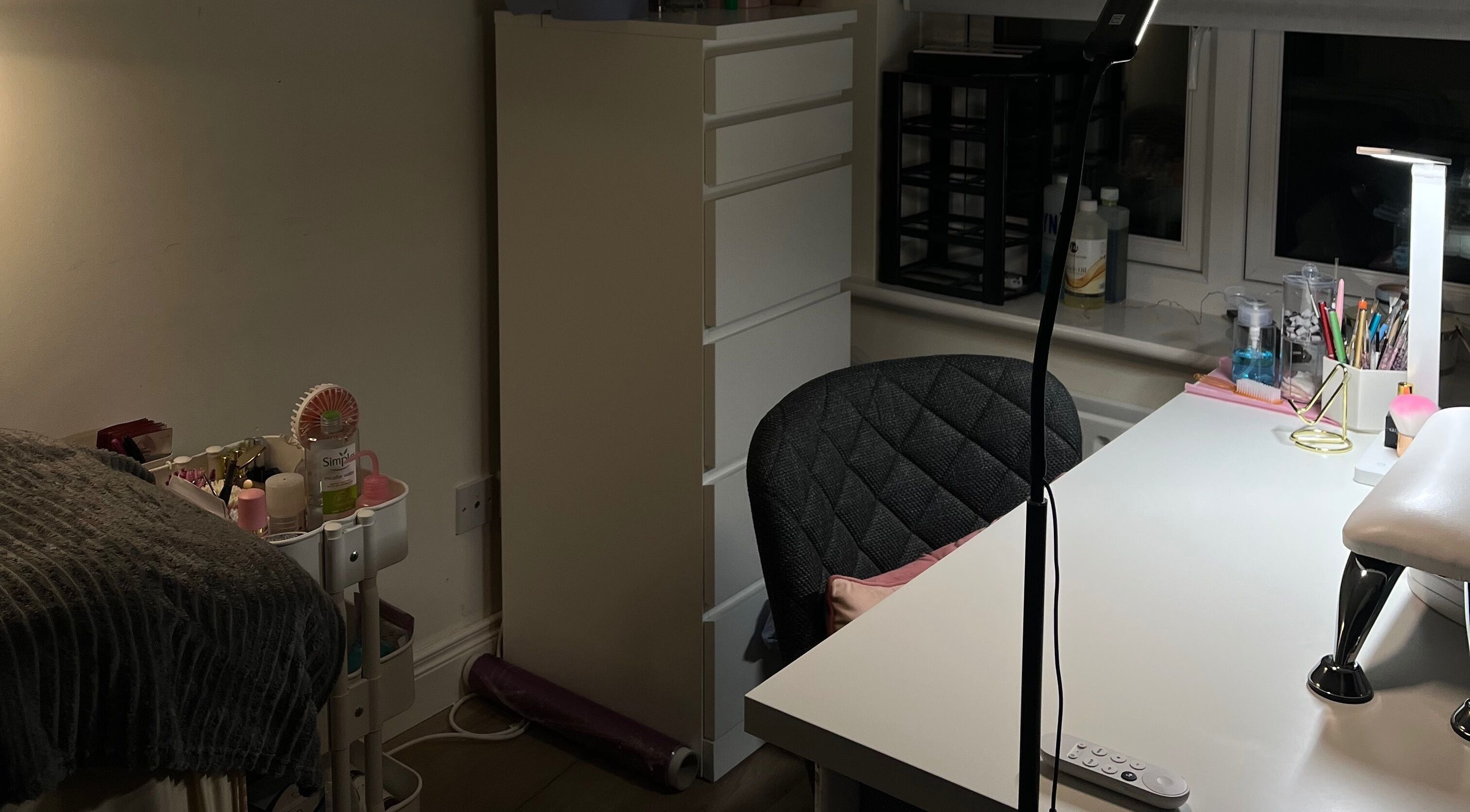 Cozy, well-organized beauty workspace at Beauty_byemxx in Lucan, County Dublin, IE showcasing elegant decor.