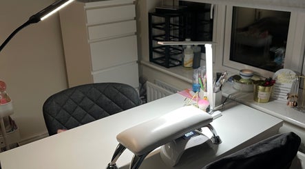 Nail station at Beauty_byemxx in Lucan, County Dublin, IE. Well-lit table with tools and decor.