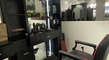 Modern salon chair and tools at Theblazebarbershop, Kingston, St. Andrew Parish, JM.