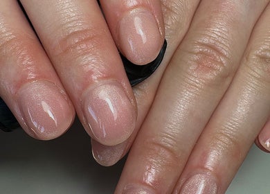 Natural, glossy manicure at The Lune Nails, Perth, Western Australia, AU. Perfect finish for healthy nails.