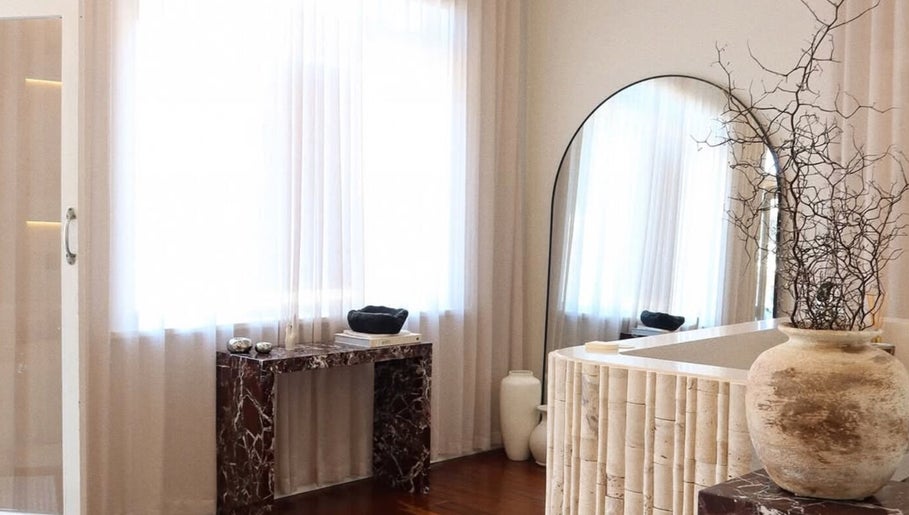 Sophisticated interior of The Lune Nails in Perth, Western Australia, AU with chic decor and soft lighting.