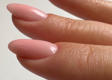 Close-up of elegant pink manicure by The Lune Nails, Perth, Western Australia, AU.