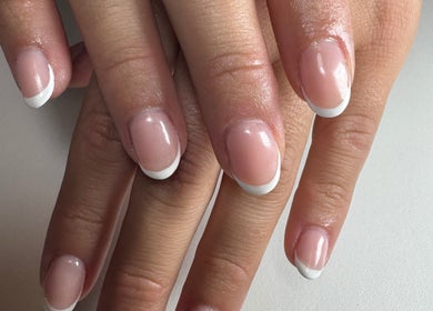 French manicure from The Lune Nails, Perth, Western Australia, AU showcasing elegant nail art.
