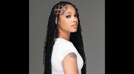 Stylish braided hairstyle at Main d’Or by Grace in West Drayton, England, GB.