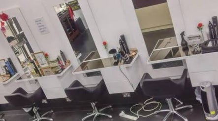 Styling stations at Main d’Or by Grace, West Drayton, England, GB, showcasing a modern salon interior.