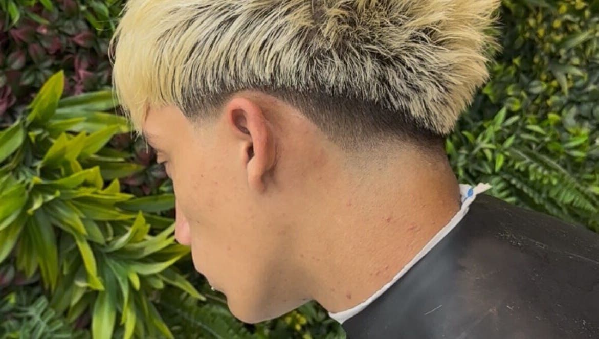 Corte moderno en Abrahan Rey, La Reina, Región Metropolitana, CL, rodeado de plantas vibrantes.