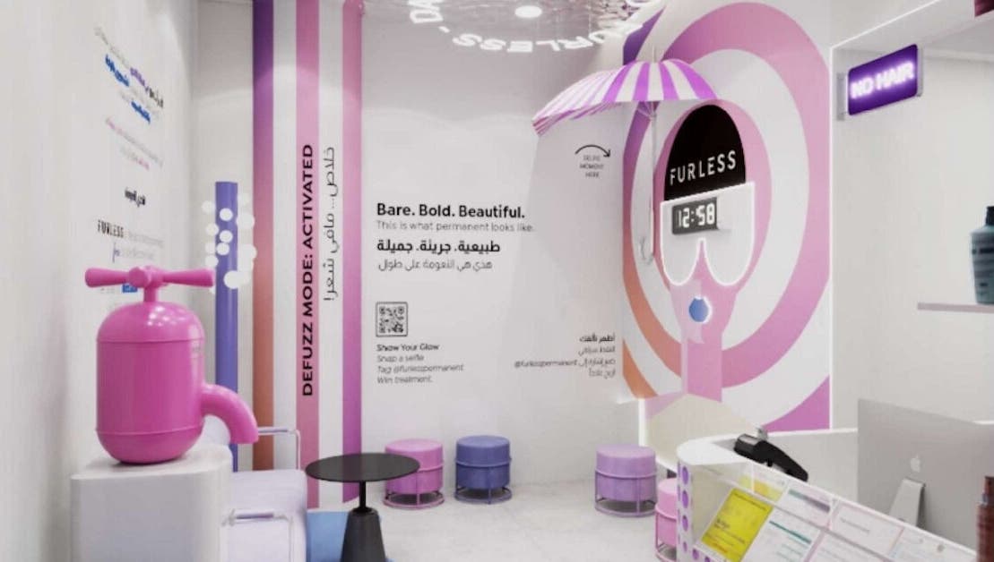 Colorful interior of Furless Permanent, Riyadh, Riyadh Province, SA, showcasing bold, modern decor.