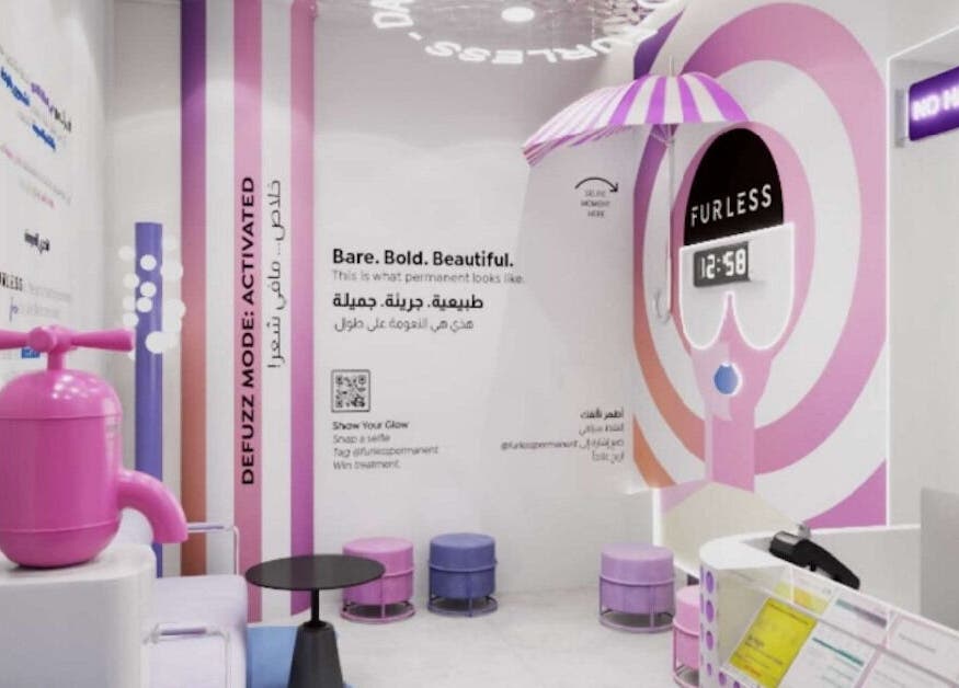 Colorful interior of Furless Permanent, Riyadh, Riyadh Province, SA, showcasing bold, modern decor.