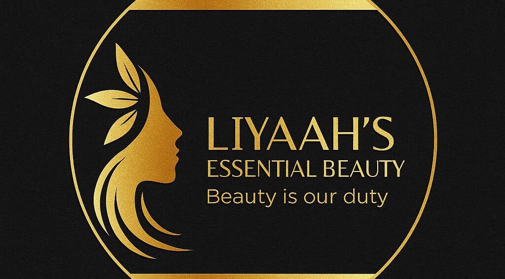 Elegant gold logo of Liyaah’s Essential Beauty, Waterford, St. Catherine Parish, JM.