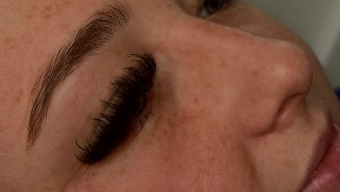 Close-up of lush lashes after treatment at Luxe Lashes, Birstall, England, GB.