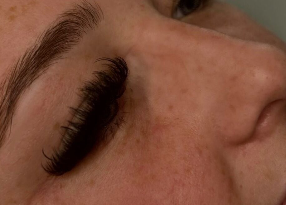 Close-up of lush lashes after treatment at Luxe Lashes, Birstall, England, GB.
