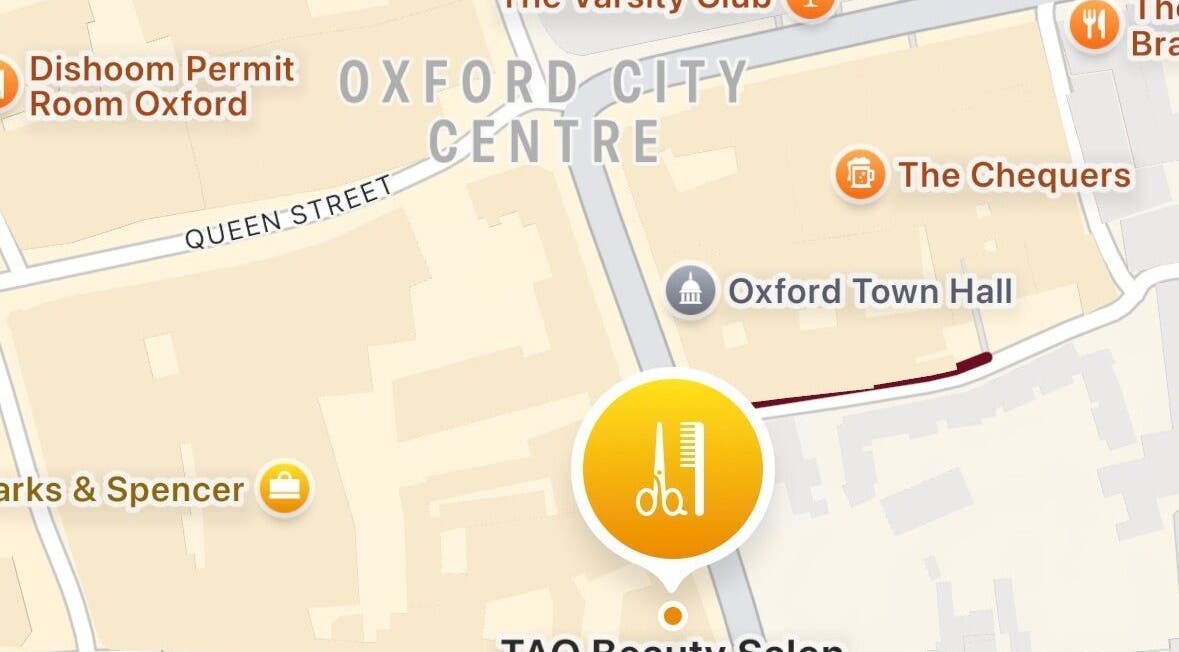 Map showing location of enhancedbychlo in Oxford, England, GB near Oxford Town Hall.