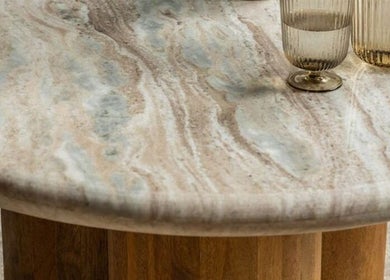 Elegant marble table at The Aesthetic House, London, England, GB adds a luxurious touch to the decor.