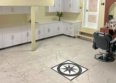 ZARA BEAUTE YUL salon in Mirabel, Québec, CA featuring modern styling chair and elegant cabinetry.