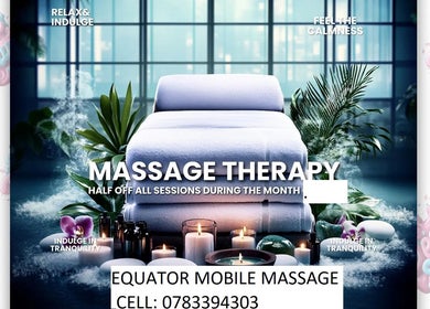 Serene massage setup at Equator mobile massage, Cape Town, Western Cape, ZA offering discounts.