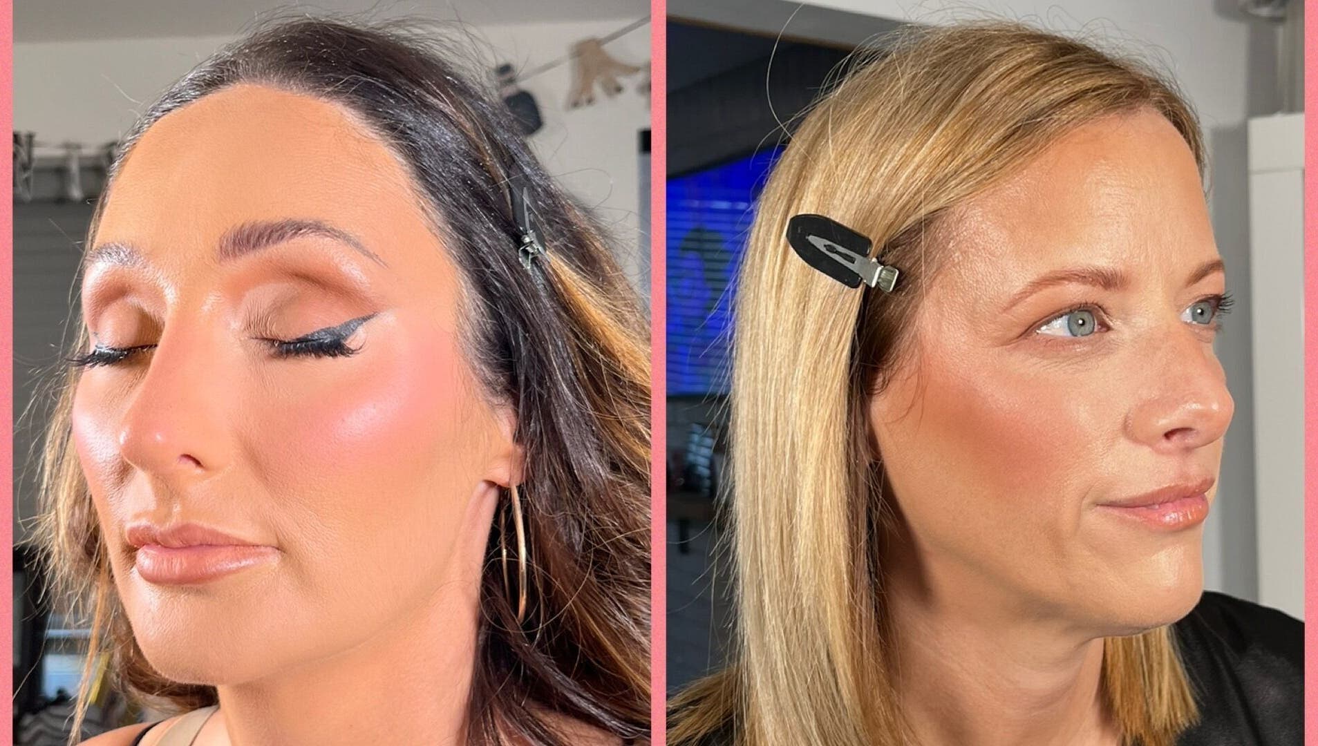 Makeup By Naomi Jane in Ystrad Mynach, Wales, GB showcases elegant eye makeup looks on two models.