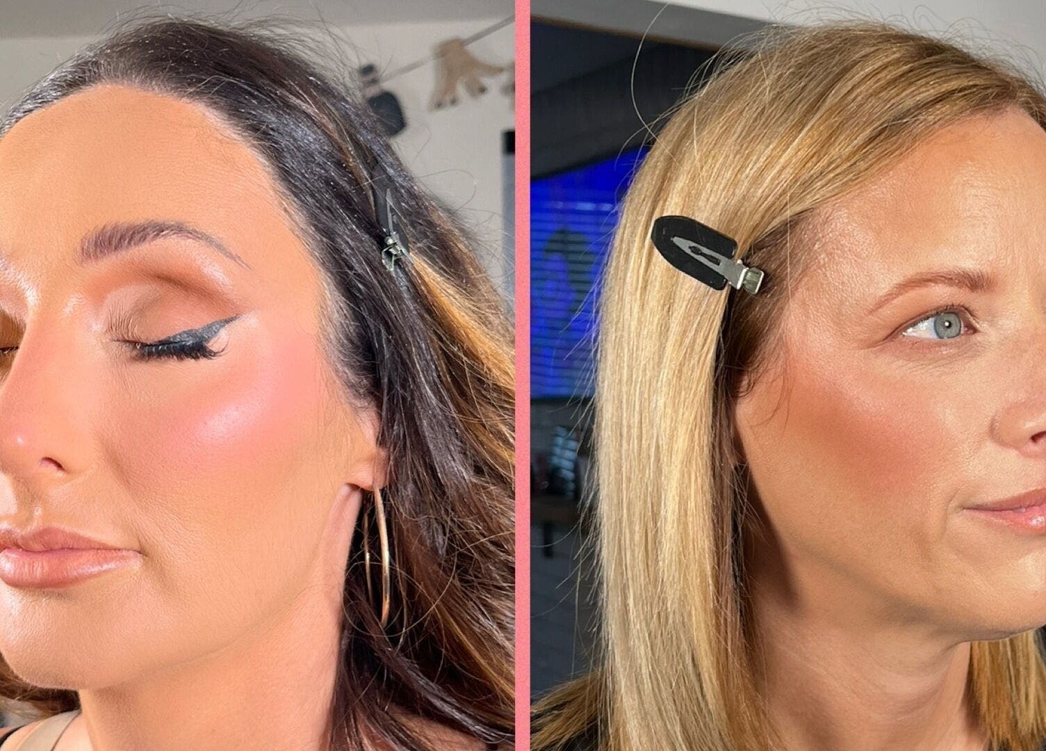 Makeup By Naomi Jane in Ystrad Mynach, Wales, GB showcases elegant eye makeup looks on two models.