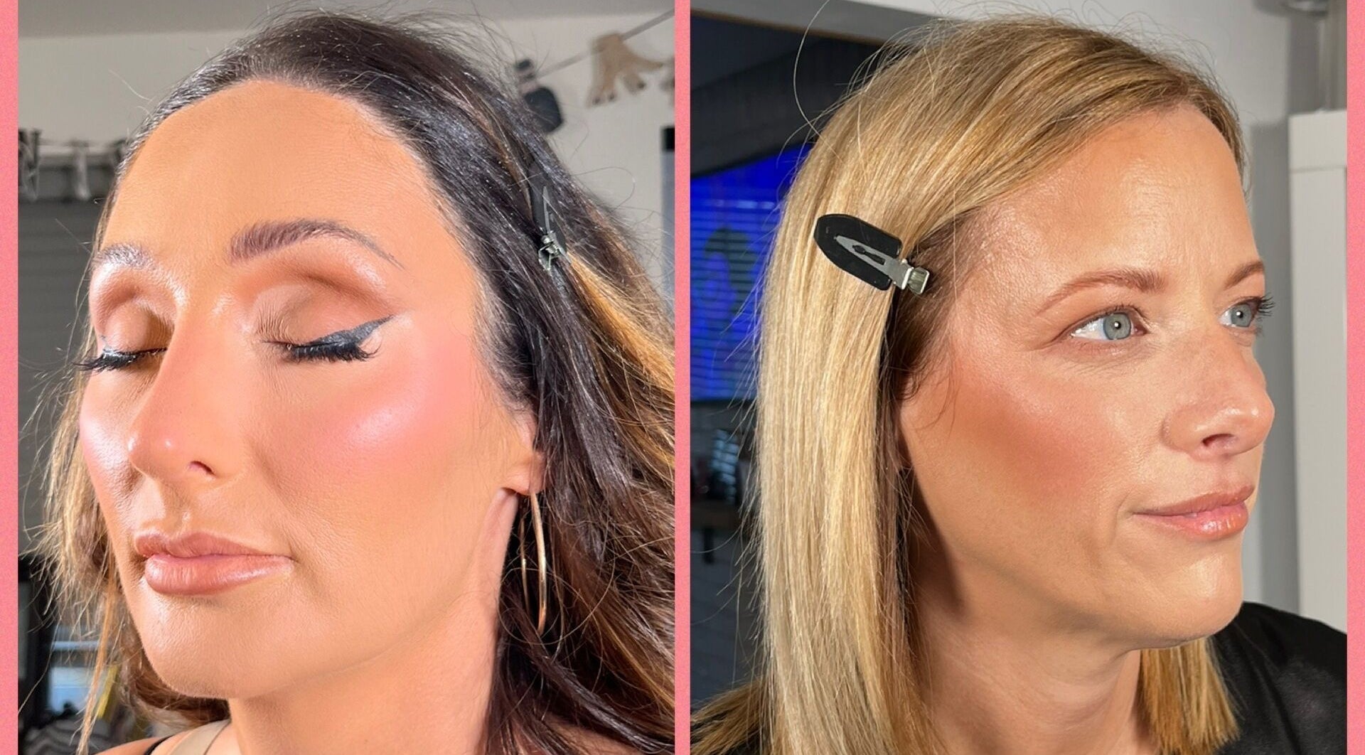 Makeup By Naomi Jane in Ystrad Mynach, Wales, GB showcases elegant eye makeup looks on two models.