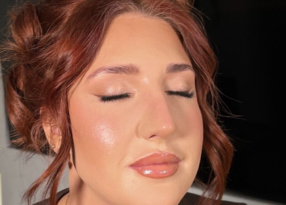 Flawless natural makeup by Makeup By Naomi Jane in Ystrad Mynach, Wales, GB, showcasing dewy skin and subtle eye makeup.