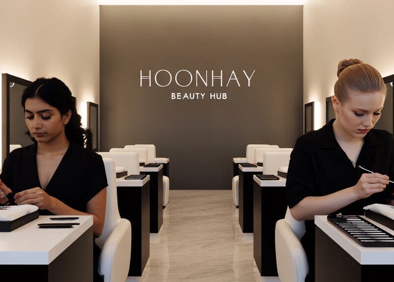Nail artists working at Hoonhay Beauty Hub, Christchurch, Canterbury Region, NZ.