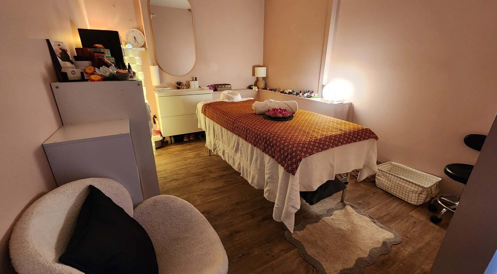 Relaxing massage room at Tassy's Thai Massage, Blair Athol, South Australia, AU, with a cozy ambiance.