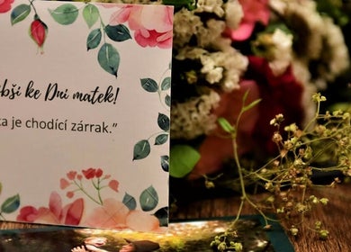 Beautiful floral card display at thaii, Velké Poříčí, Královéhradecký Kraj, CZ.