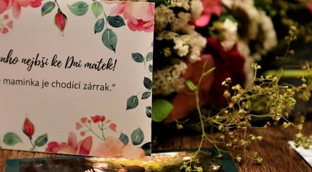 Beautiful floral card display at thaii, Velké Poříčí, Královéhradecký Kraj, CZ.