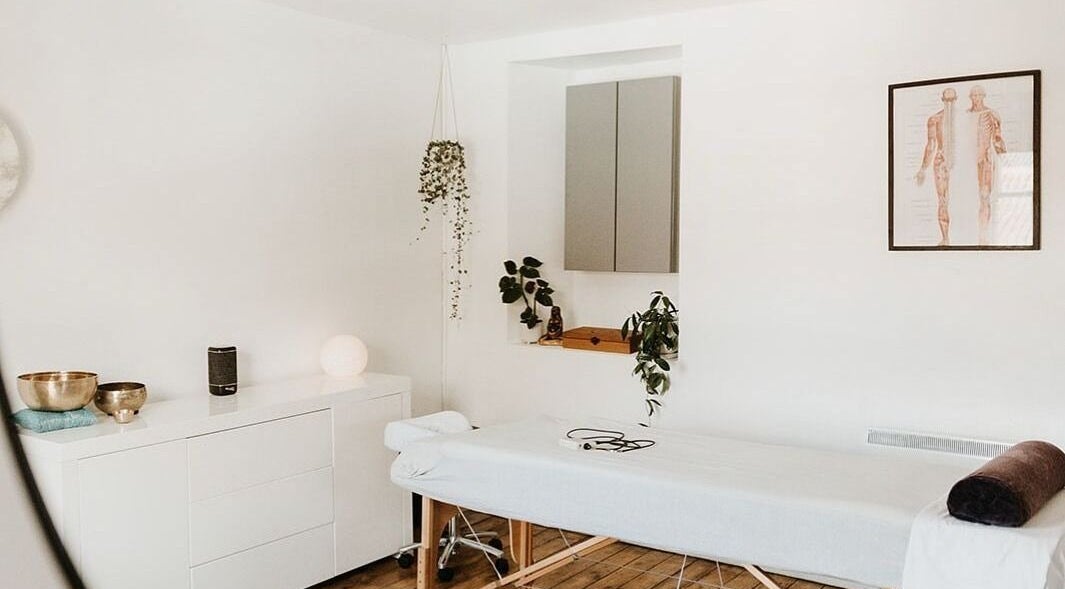 Massage room at The Elsewhere, Norwich, England, GB, showcasing a serene and calming atmosphere.