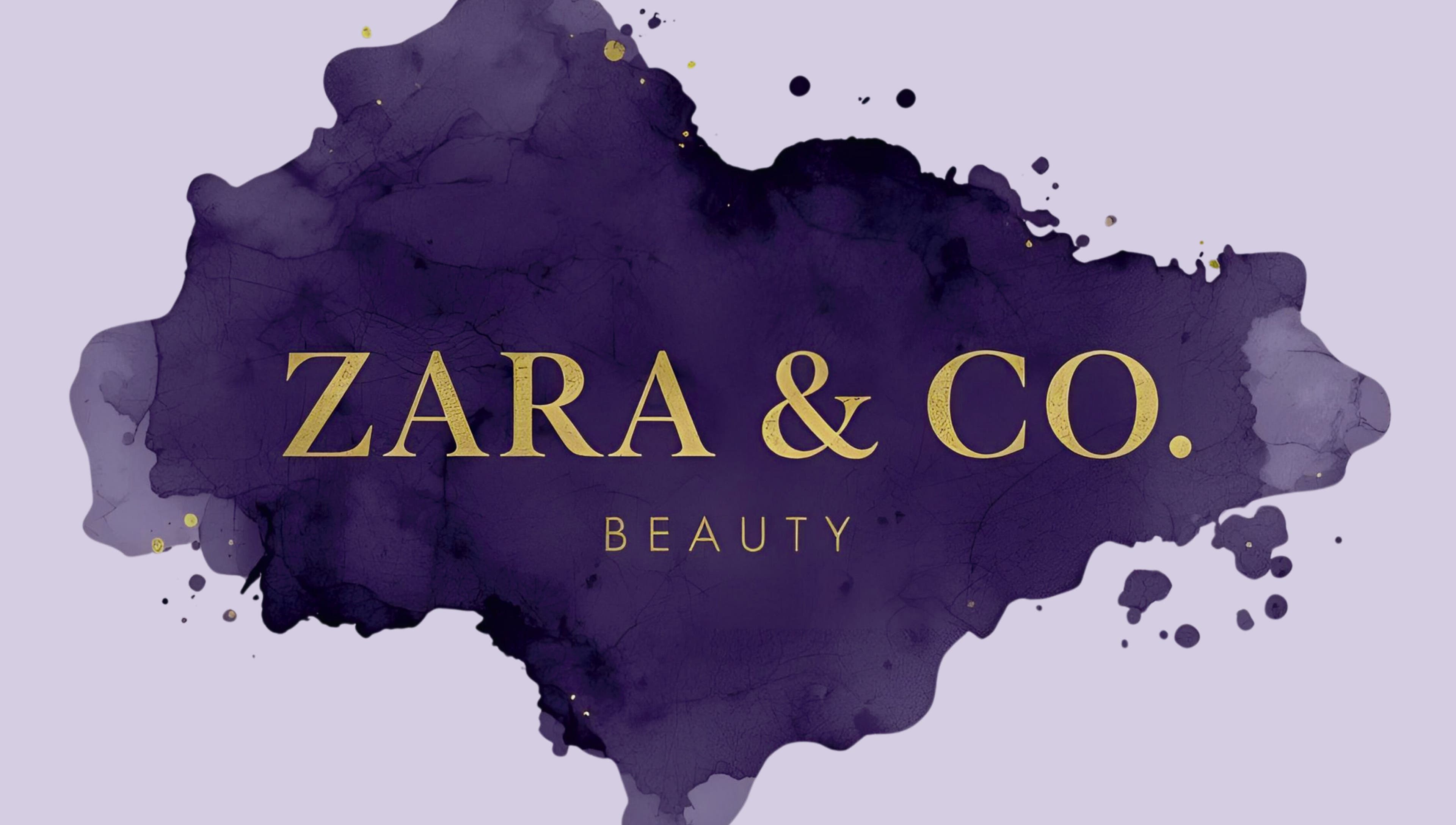 Zara & Co. Beauty logo with purple watercolor splash, Auckland, Auckland, NZ.