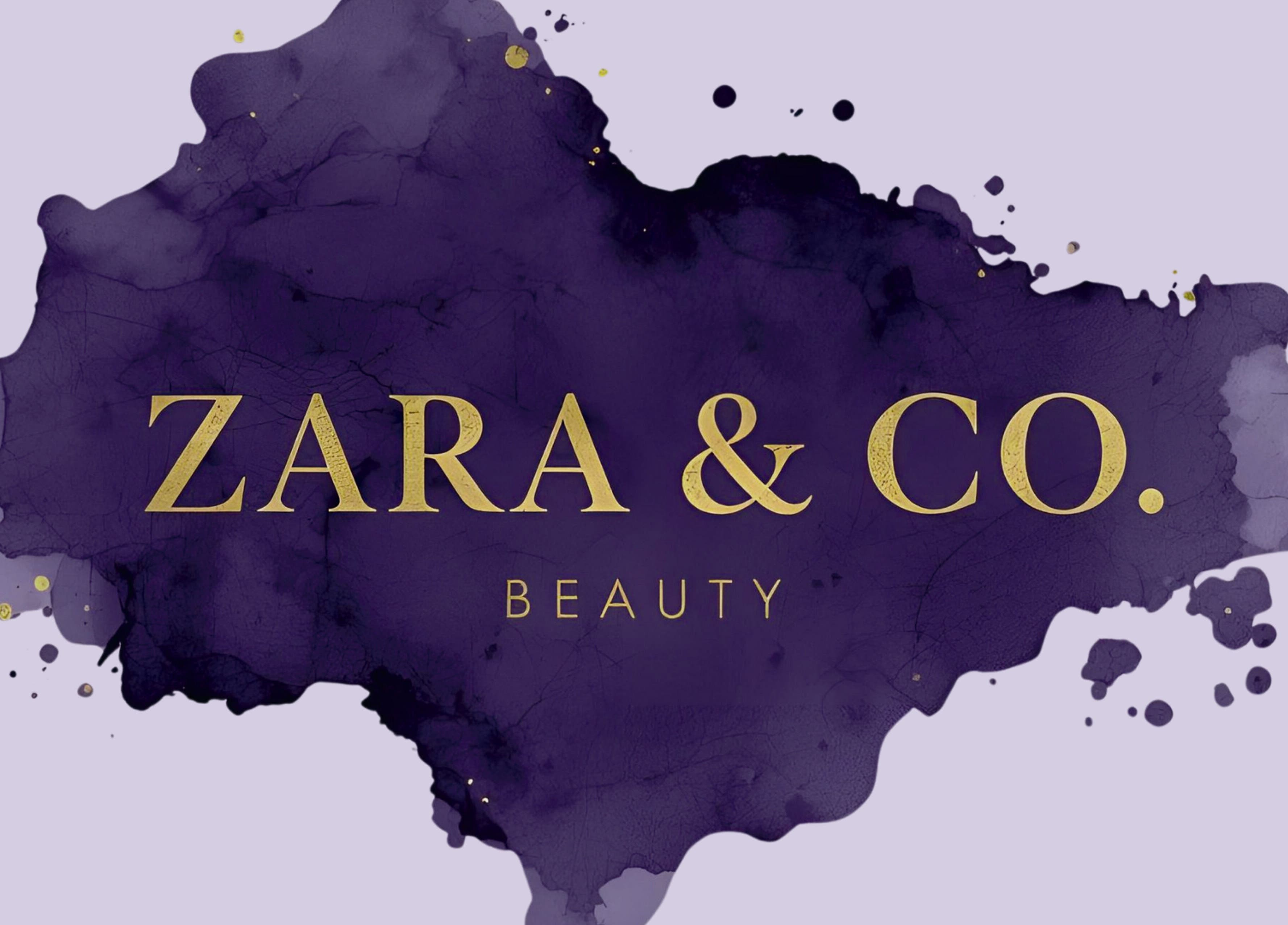 Zara & Co. Beauty logo with purple watercolor design, Auckland, Auckland, NZ.