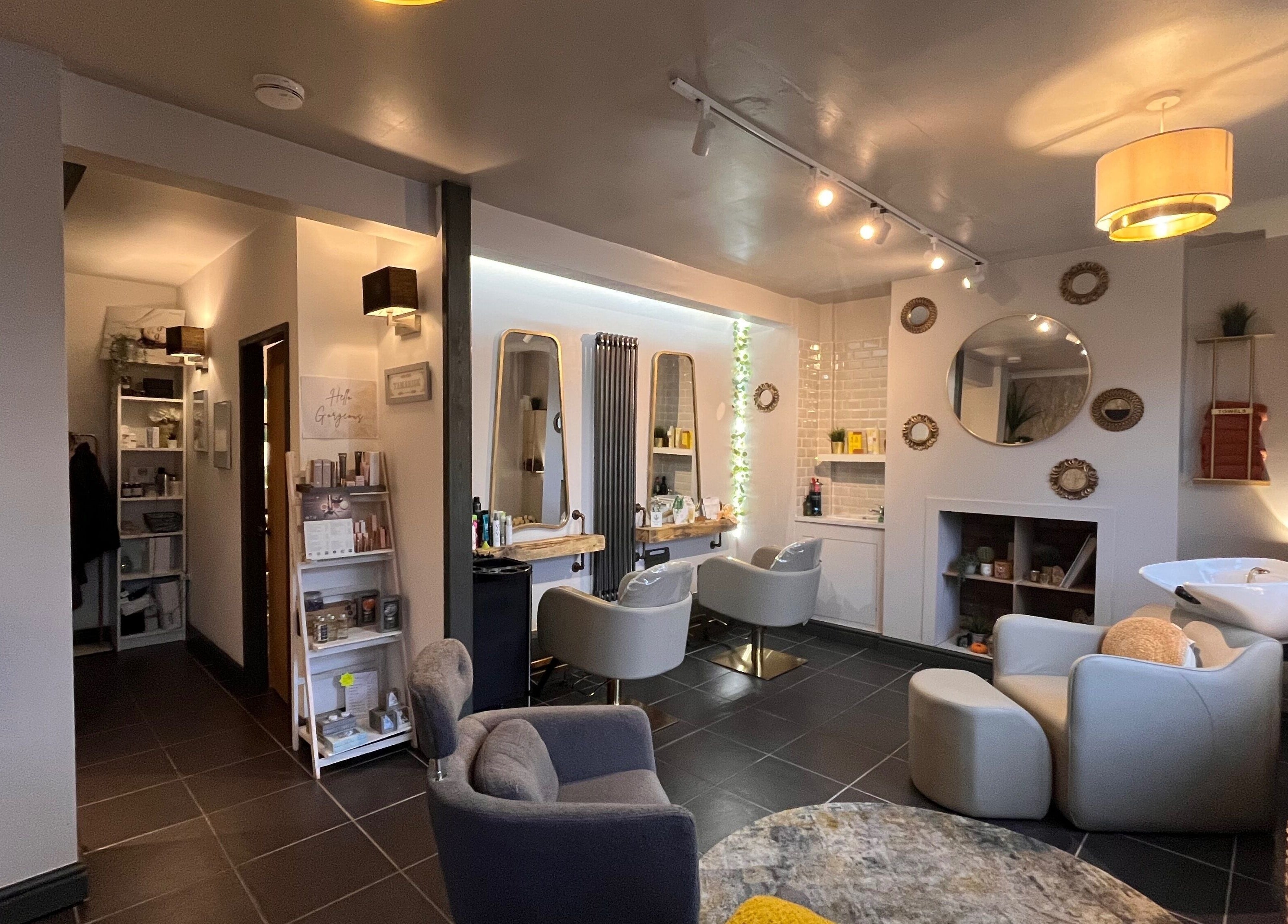 Interior of Hattie’s Healing Massage For Ladies in Adlington, England, offering a serene, stylish beauty space.