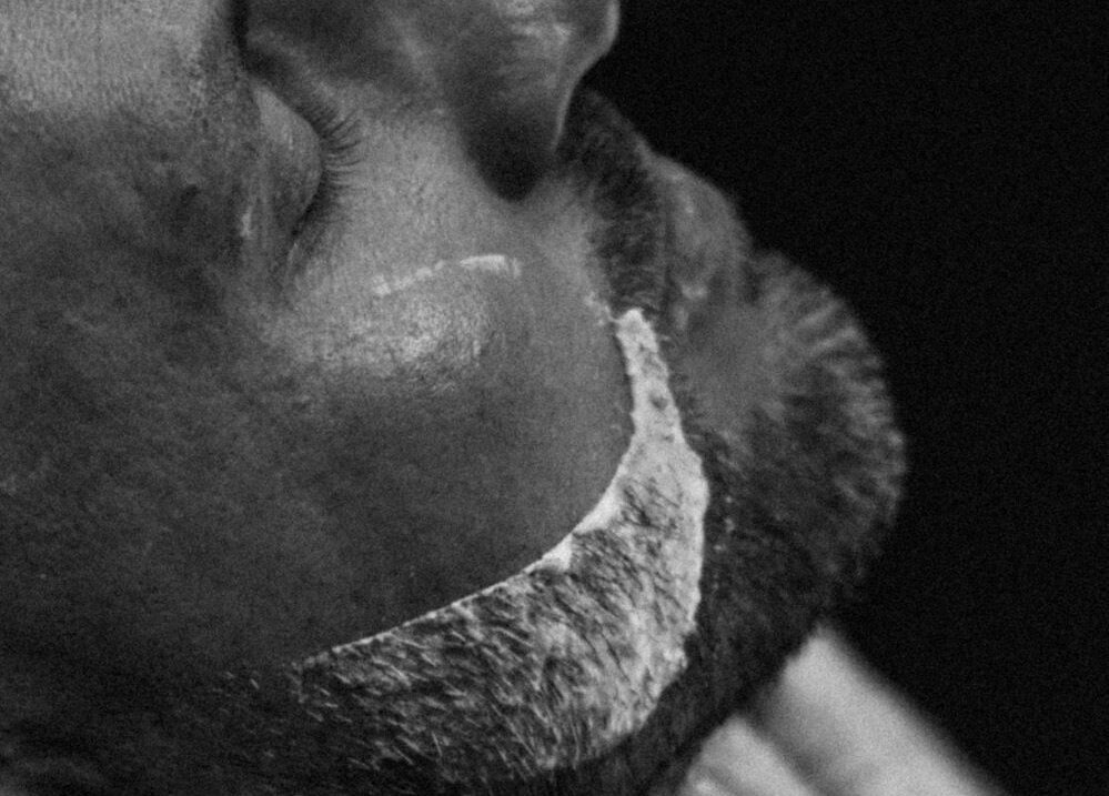 Close-up of a man's trimmed beard at Matu griezumi & Bārdas korekcija Pie Edītes in Liepāja, LV.