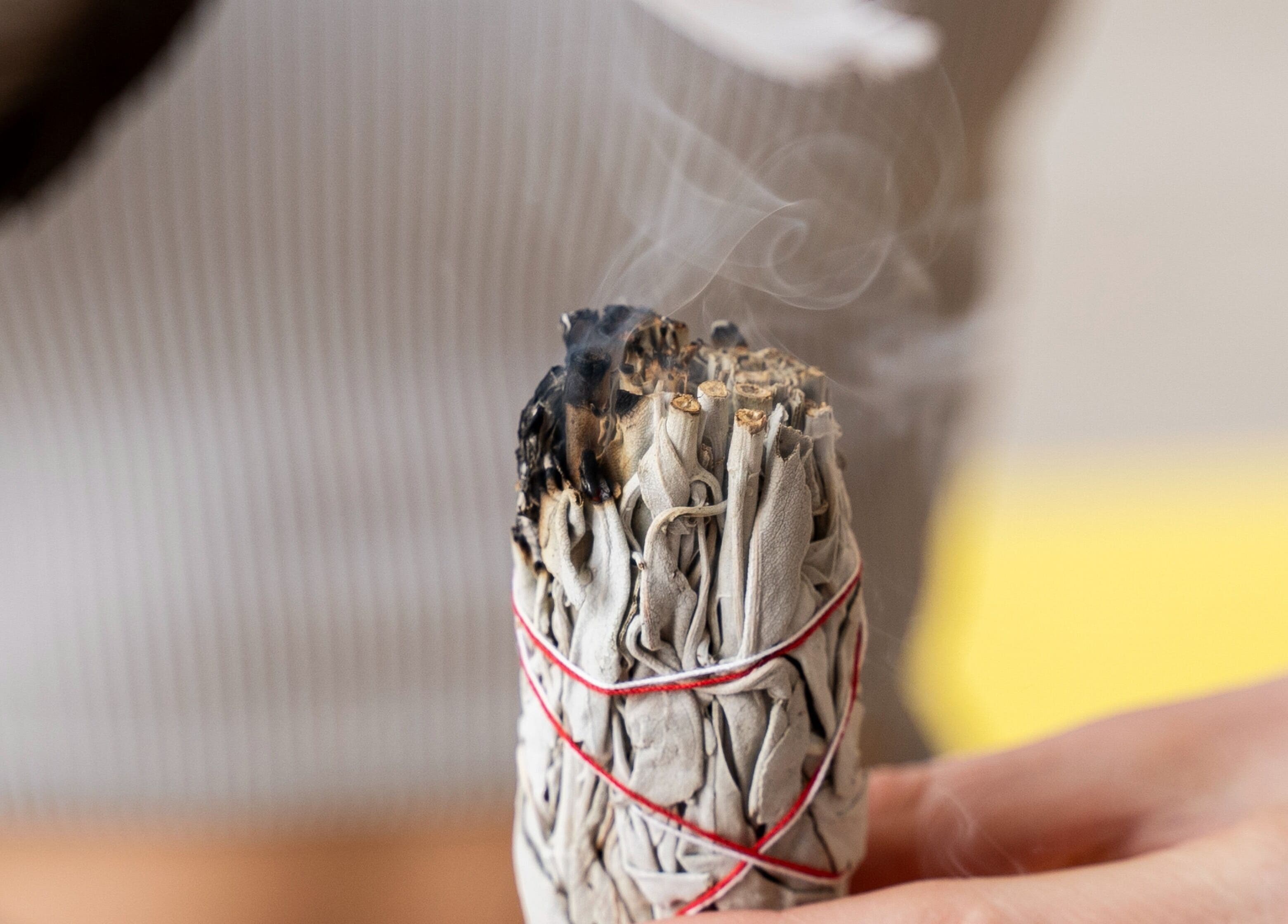 Burning sage used in a cleansing ritual at Traditional Healer Near Me in Sandton, Gauteng, ZA.
