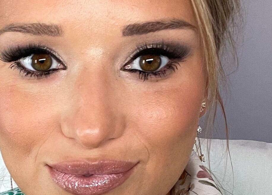 Close-up of a model's face with elegant makeup at E.p studio, Perth, Scotland, GB.