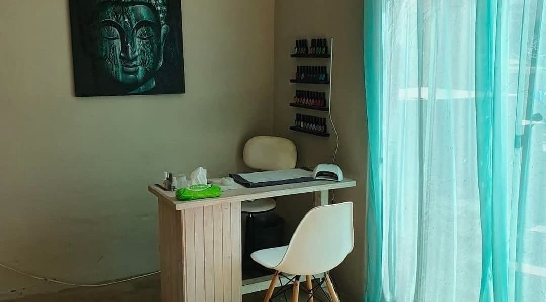 ALS Beauty nail station with soothing decor in Cape Town, Western Cape, ZA.