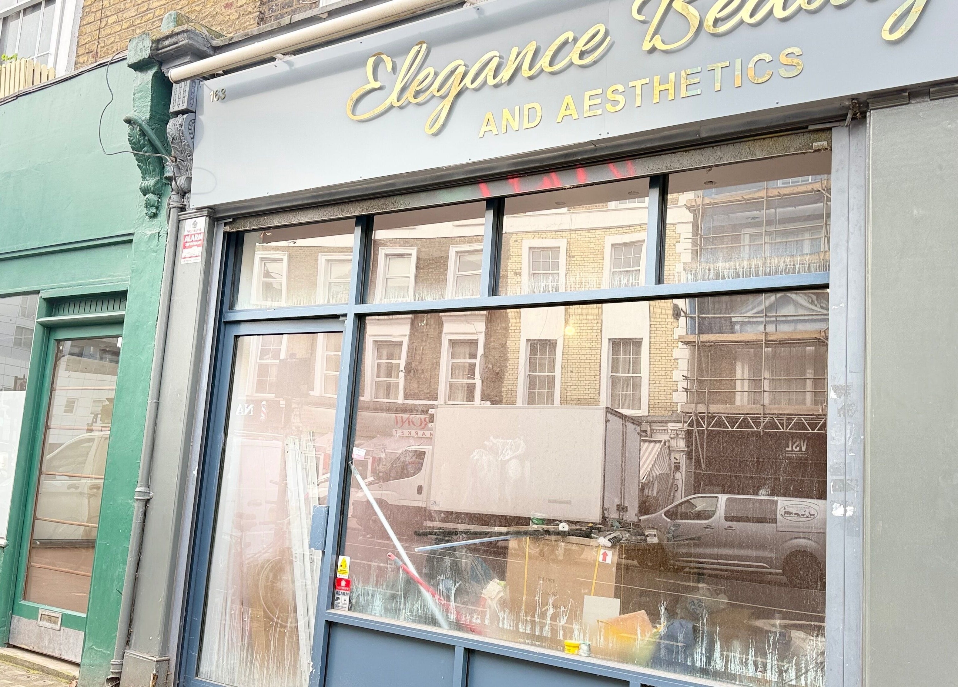 Elegance Beauty and Aesthetics storefront in London, England, GB showcasing its inviting exterior design.