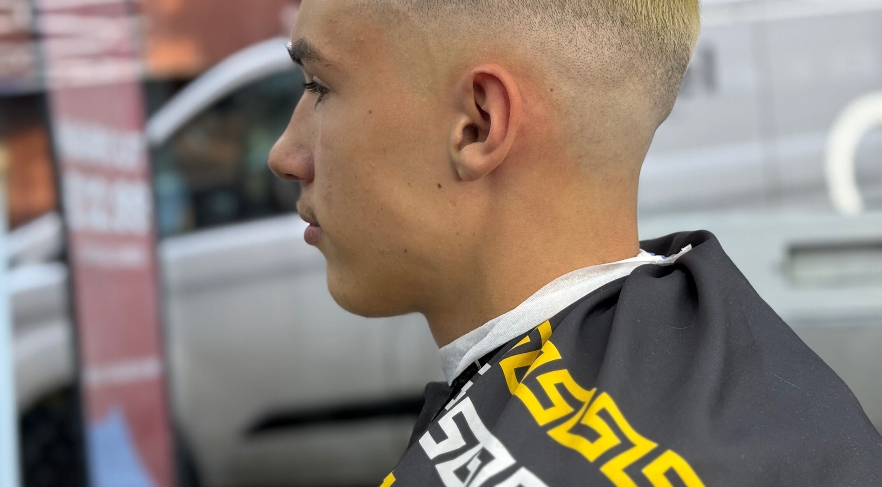 Profile view of a modern buzzcut at Barber 36, Birmingham, England, GB. Expert styling enhances this fresh look.