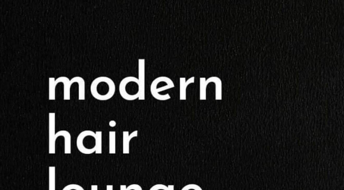 Logo of Modern Hair Lounge in Melbourne, Victoria, AU, featuring bold white text on a black background.