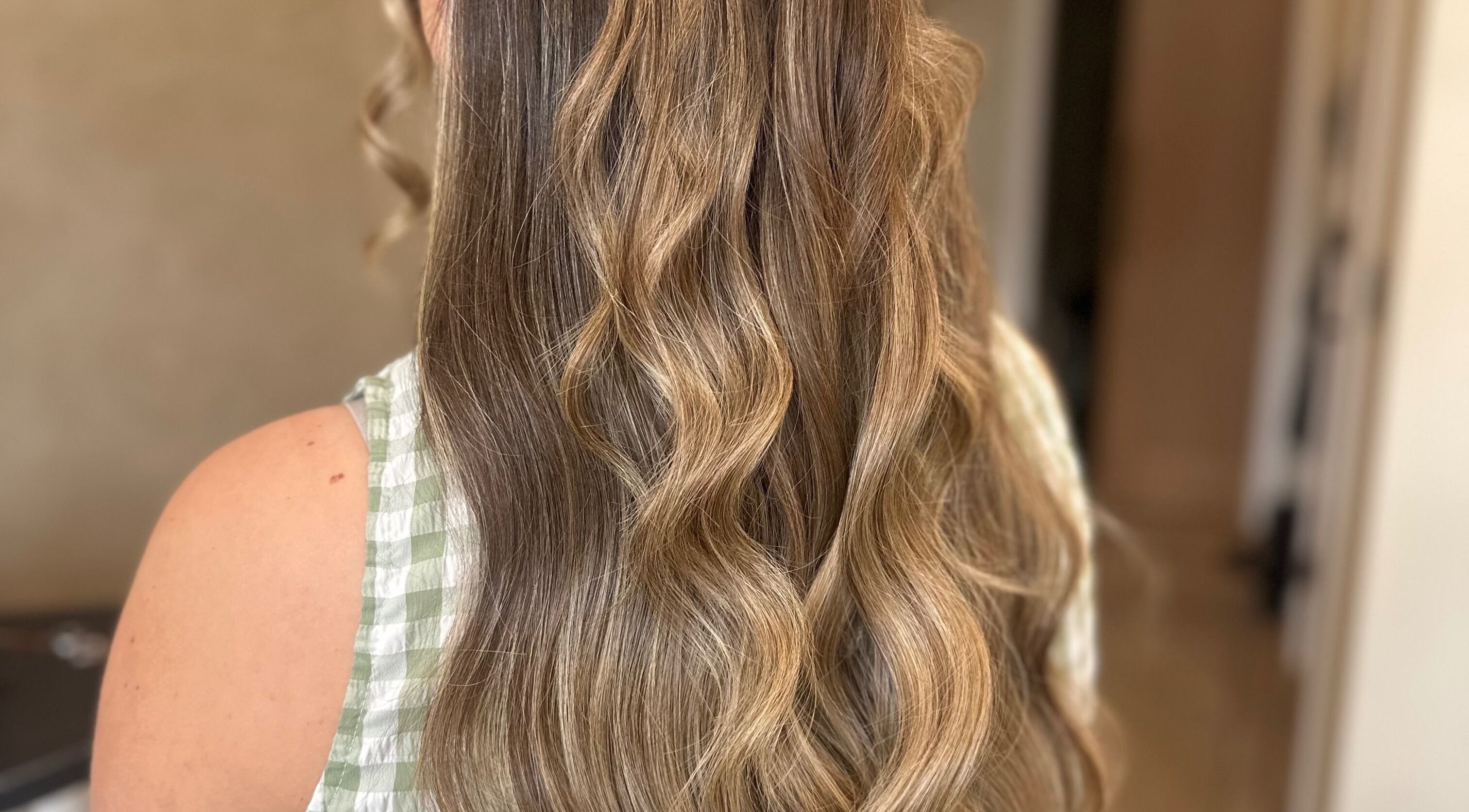 Soft golden waves hairstyle by Hair by Kayleigh in Tranent, Scotland, GB.