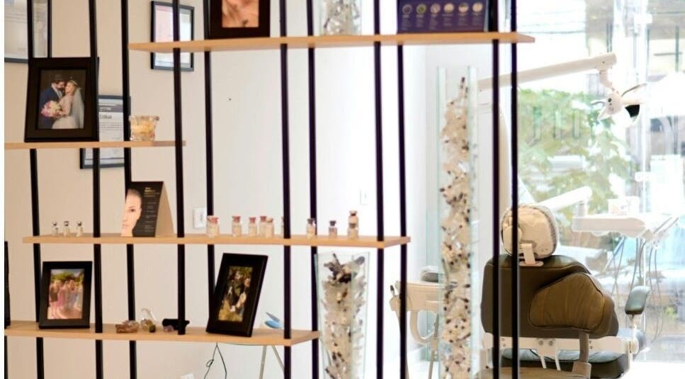 SaolSkin in Swords, County Dublin, IE, beautifully organized shelf and a comfortable treatment chair.