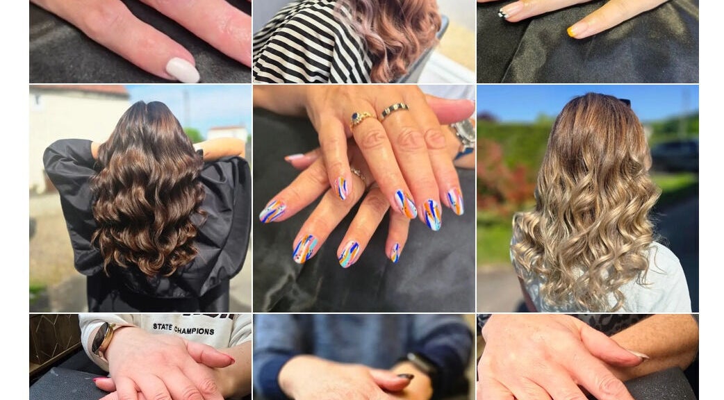 Diverse nails and hair styles at Hair and Nails by Naomi in Berkeley, England, GB, featuring elegant waves.