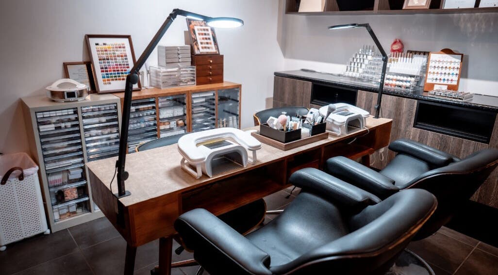 Elegant nail stations at Last Quarter Nail, Melbourne, Victoria, AU, offering a relaxing beauty experience.