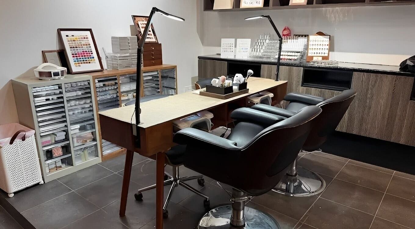 Professional nail station at Last Quarter Nail in Melbourne, Victoria, AU showcasing modern and organized design.