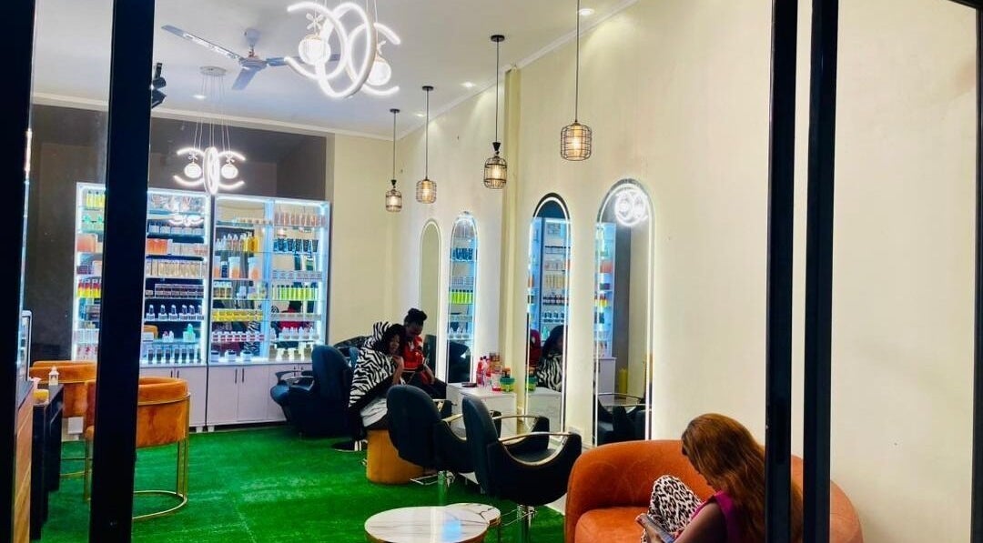 Interior of Pure Glow Beauty Corner in Kampala, Central Region, UG with stylish seating and elegant decor.