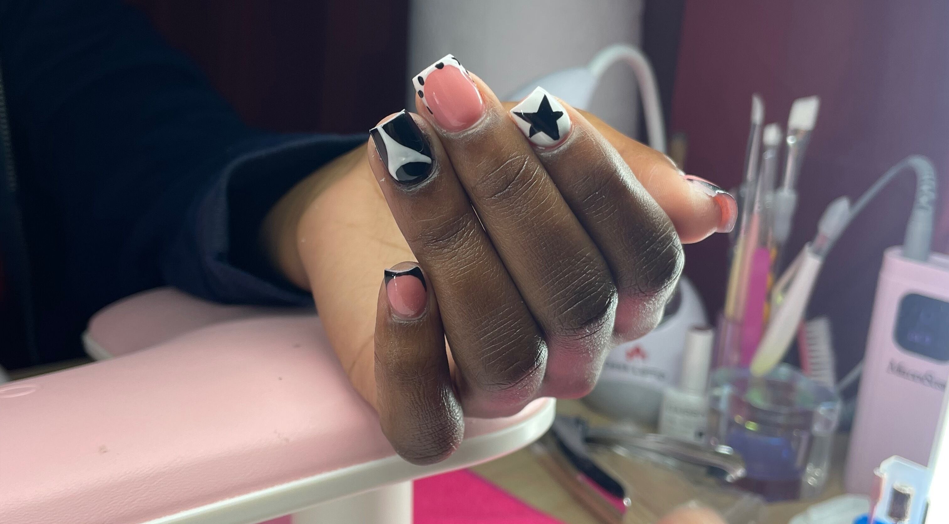 Abstract nail art at Nailed By Neiel in San Juan, San Juan-laventille Regional Corporation, TT.